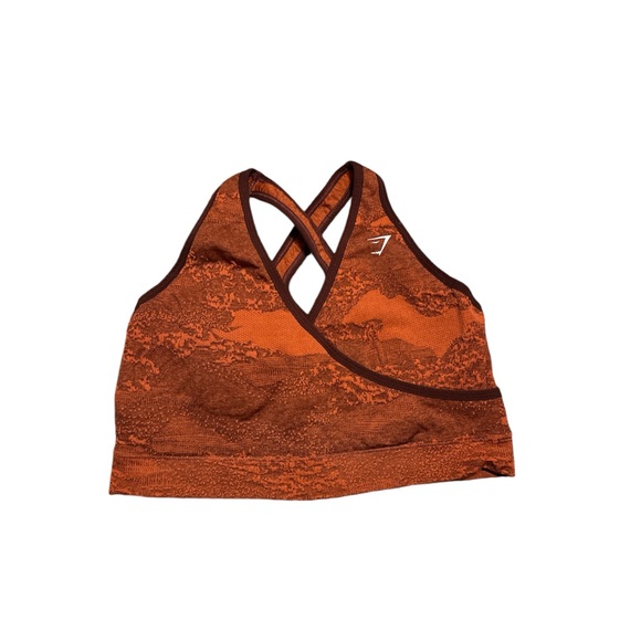Gymshark Women’s Adapt Camo Seamless Sports Bra Storm Red/Cherry Brown Size XL - Picture 3 of 8